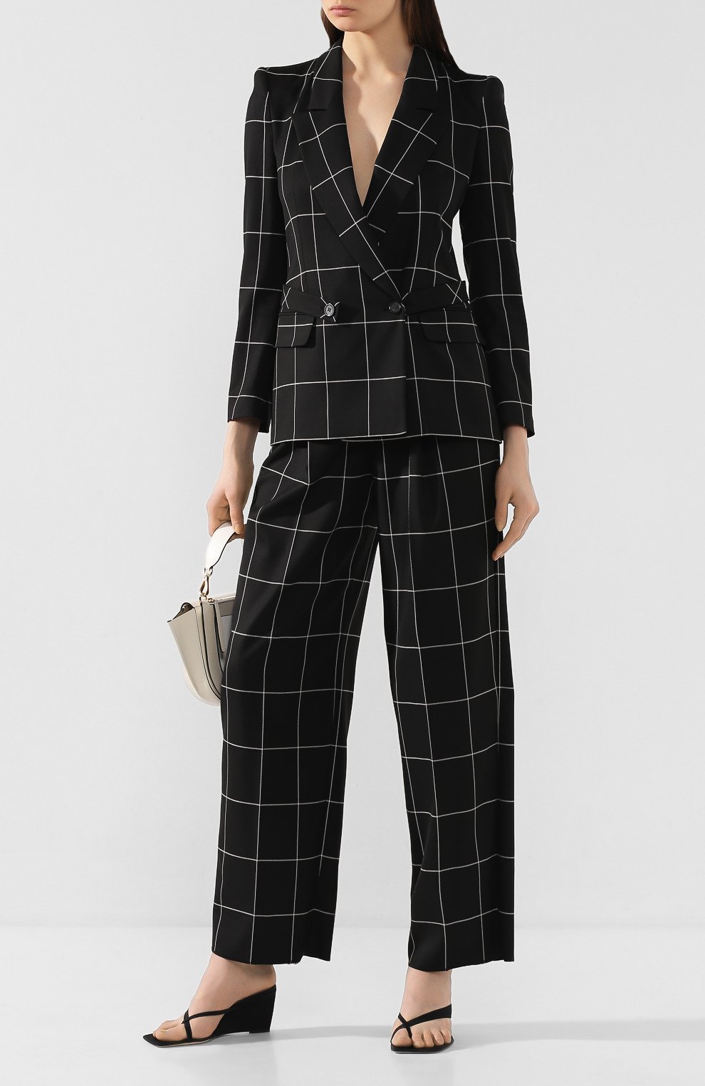 Брюки EMPORIO ARMANI черно-белого цвета по цене 44750 руб., арт. 5NP22T/52103, фото 2 Брюки EMPORIO ARMANI, арт. 5NP22T/52103, фото 2