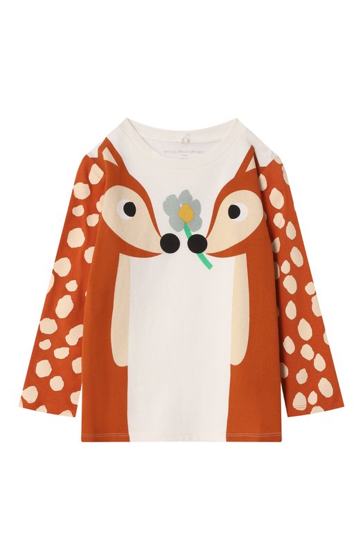 

Хлопковый лонгслив Stella McCartney, Кремовый