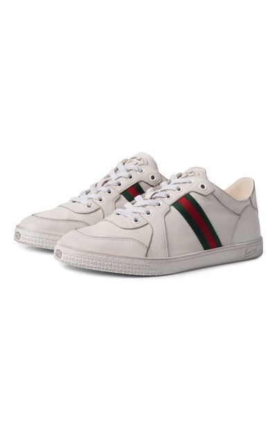 Женские кожане кеды stretch GUCCI, арт. 865056/AAGFF