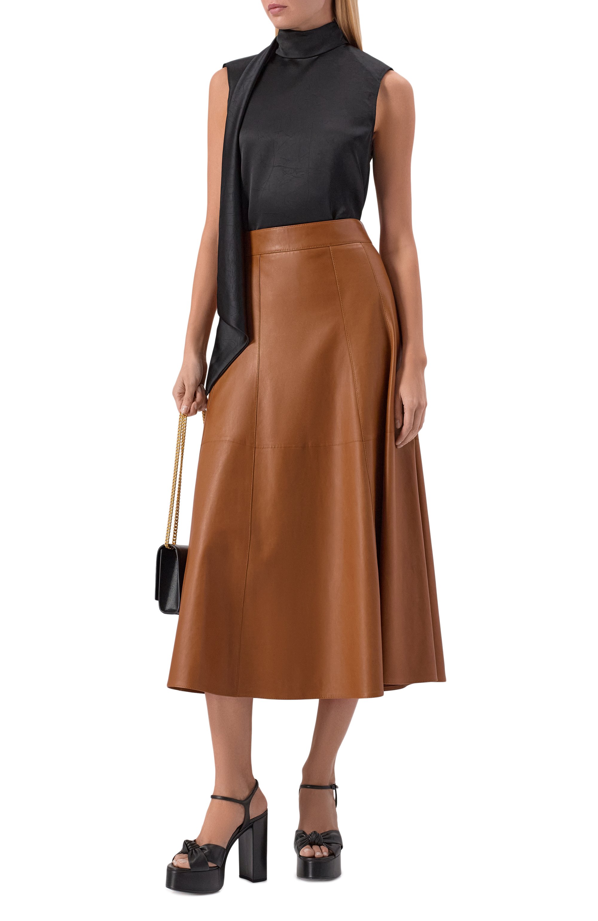 Кожаные босоножки bianca SAINT LAURENT, арт. 606713/1N800, фото 3