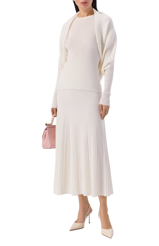 Кардиган из хлопка и шелка Agnona KM09010E/7Q180PE Белый  KM09010E/7Q180PE Фото 2