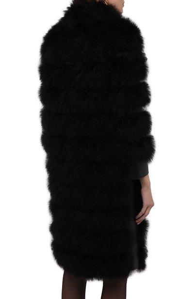 Шуба из овчины с  отделкой перьями SAINT LAURENT, арт. 658391/YCET2, фото 4