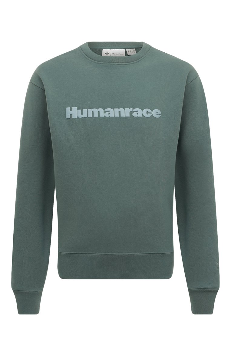 Мужской хлопковый свитшот adidas originals x pharrell williams ADIDAS ORIGINALS зеленого цвета, арт. HK6694 | Фото 1 (Материал внешний: Хлопок; Длина (для топов): Стандартные; Рукава: Длинные; Мужское Кросс-КТ: свитшот-одежда; Принт: С принтом; Стили: Спорт-шик)