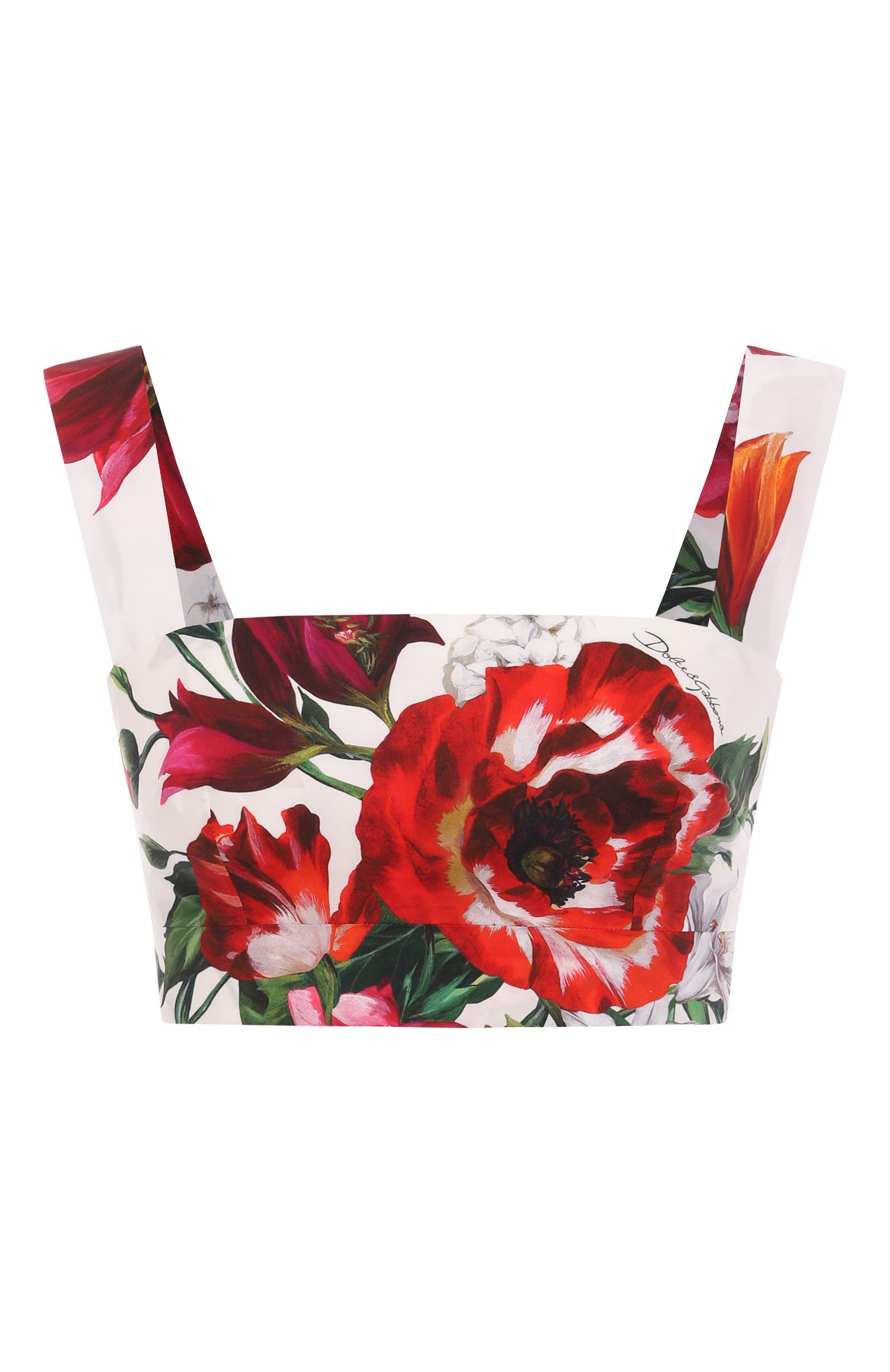 Хлопковый топ DOLCE & GABBANA разноцветного цвета по цене 75550 руб., арт. F7U70T/HS5TQ, фото 1 Хлопковый топ DOLCE & GABBANA, арт. F7U70T/HS5TQ, фото 1