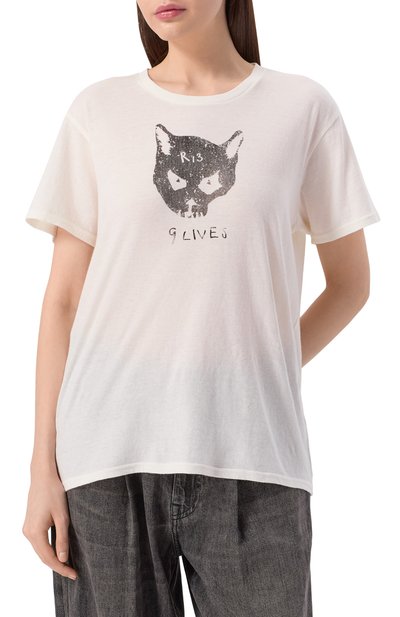 Хлопковая футболка R13 белого цвета по цене 38950 руб., арт. R13WK001-K112A, фото 3 Хлопковая футболка R13, арт. R13WK001-K112A, фото 3