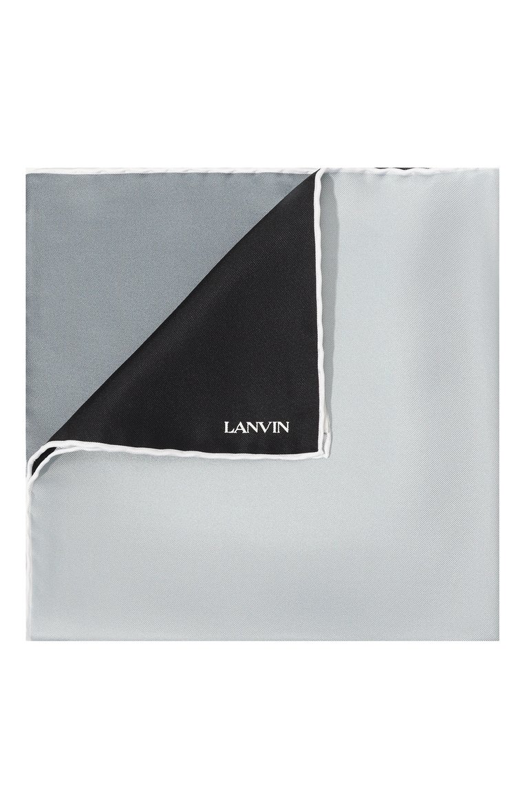 Мужской шелковый платок LANVIN серого цвета, арт. HANDKERCHIEFS/5834 | Фото 1 (Материал: Шелк, Текстиль; Нос: Не проставлено)