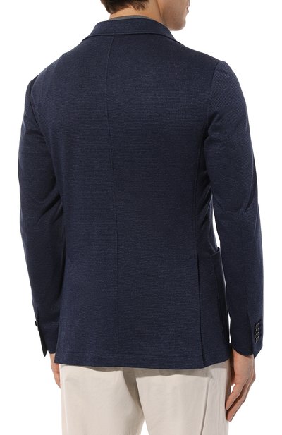 Хлопковый пиджак CANALI темно-синего цвета по цене 117500 руб., арт. J0147/JJ02698, фото 4 Хлопковый пиджак CANALI, арт. J0147/JJ02698, фото 4
