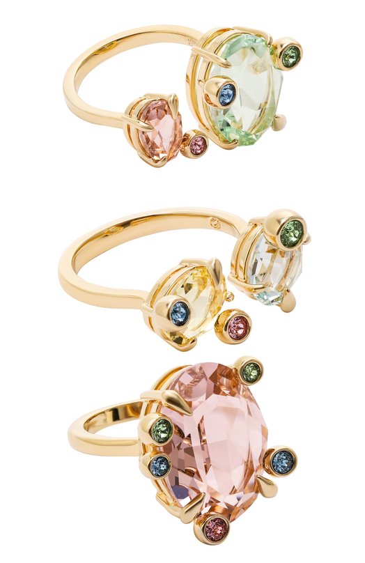 фото Комплект из трех колец gema swarovski