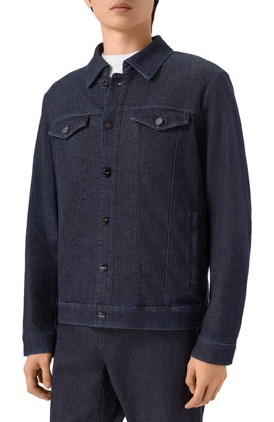 Джинсовая куртка MVST синего цвета по цене 128000 руб., арт. M26.CFM.0421.1/F248, фото 3 Джинсовая куртка MVST, арт. M26.CFM.0421.1/F248, фото 3