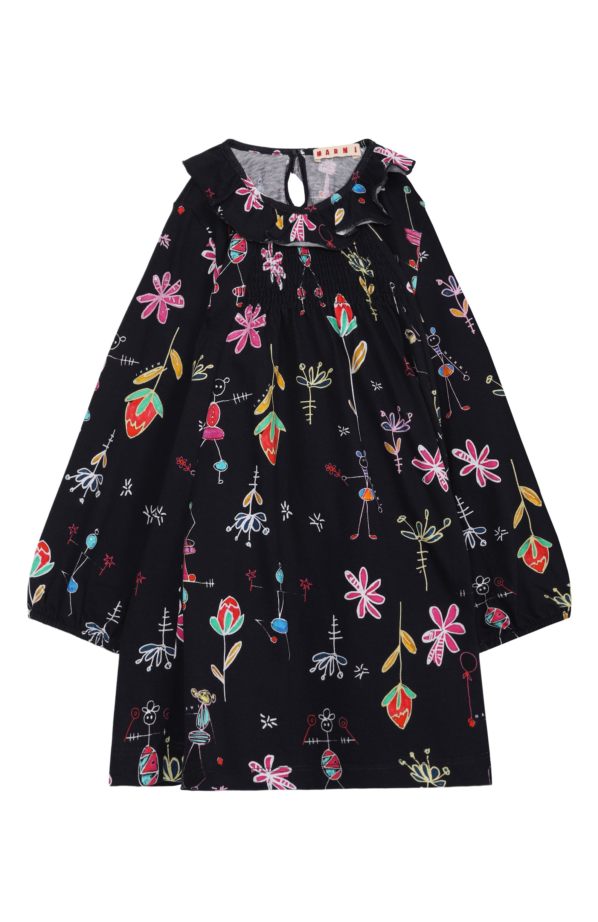 Хлопковое платье MARNI темно-синего цвета по цене 11950 руб., арт. M01517/M00VM, фото 1 Хлопковое платье MARNI, арт. M01517/M00VM, фото 1