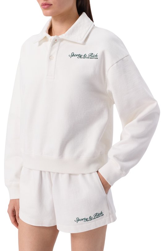 Хлопковое поло Sporty and Rich ST07261325WH01 Белый  ST07261325WH01 Фото 3