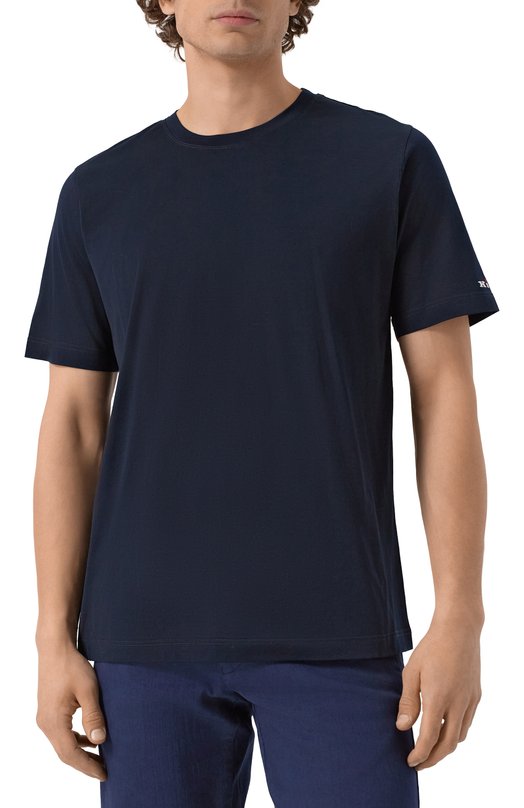 Хлопковая футболка Kiton UMK0721K4 Синий  UMK0721K4 Фото 3