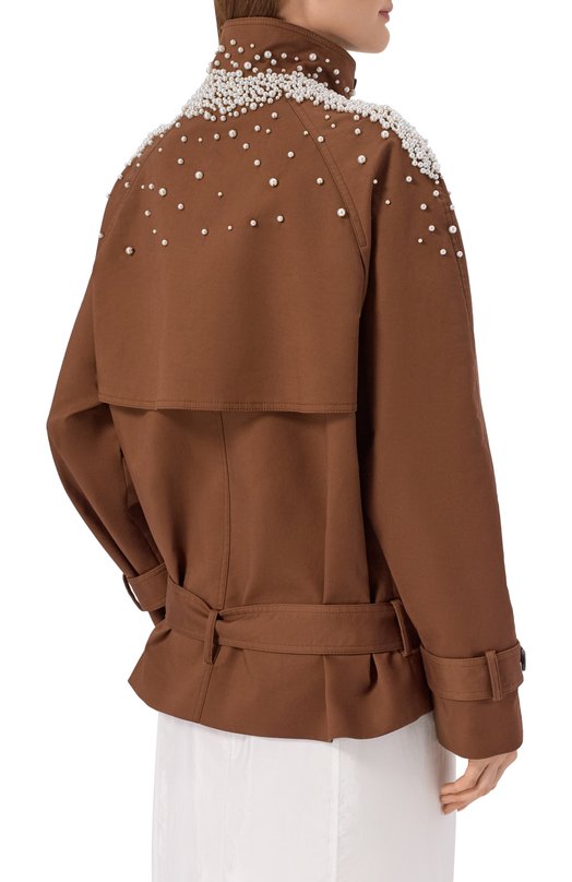 Хлопковый тренч Giuseppe di Morabito 06SSB0366R 16501A Коричневый  06SSB0366R 16501A Фото 4