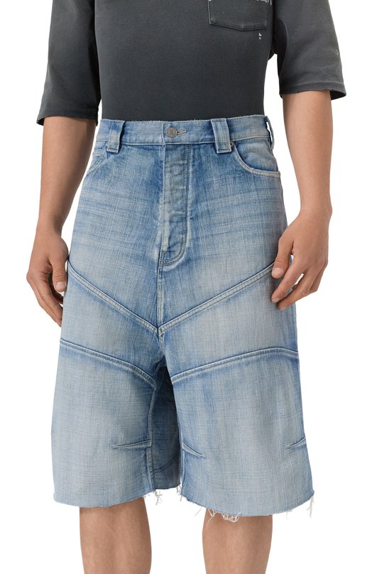 Джинсовые шорты Balenciaga 831600/TSW69 Голубой  831600/TSW69 Фото 3