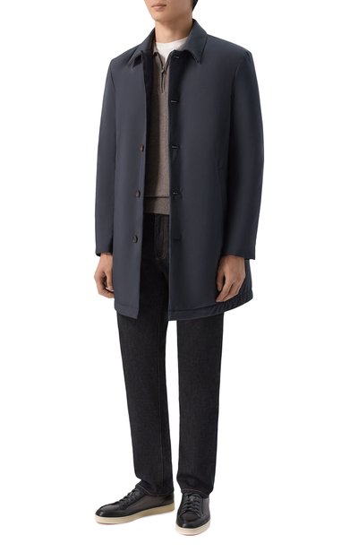 Плащ CORNELIANI темно-синего цвета по цене 189500 руб., арт. 2835E3/2A20126, фото 2 Плащ CORNELIANI, арт. 2835E3/2A20126, фото 2