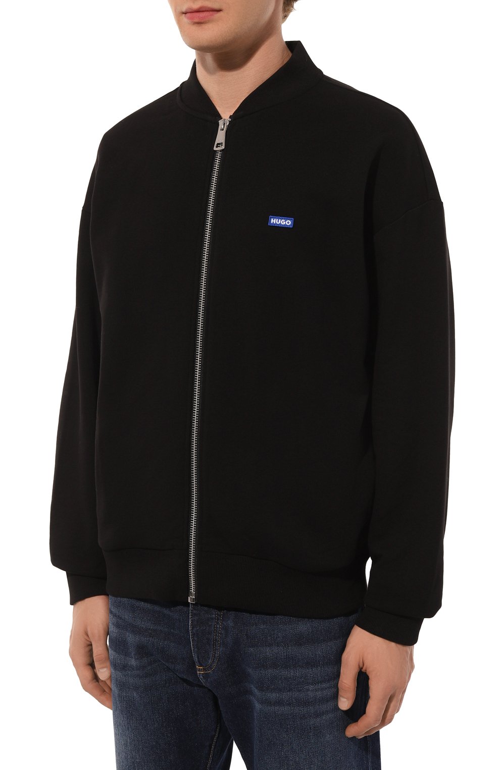 Хлопковая толстовка HUGO BLUE черного цвета по цене 17950 руб., арт. 50522366, фото 3 Хлопковая толстовка HUGO BLUE, арт. 50522366, фото 3