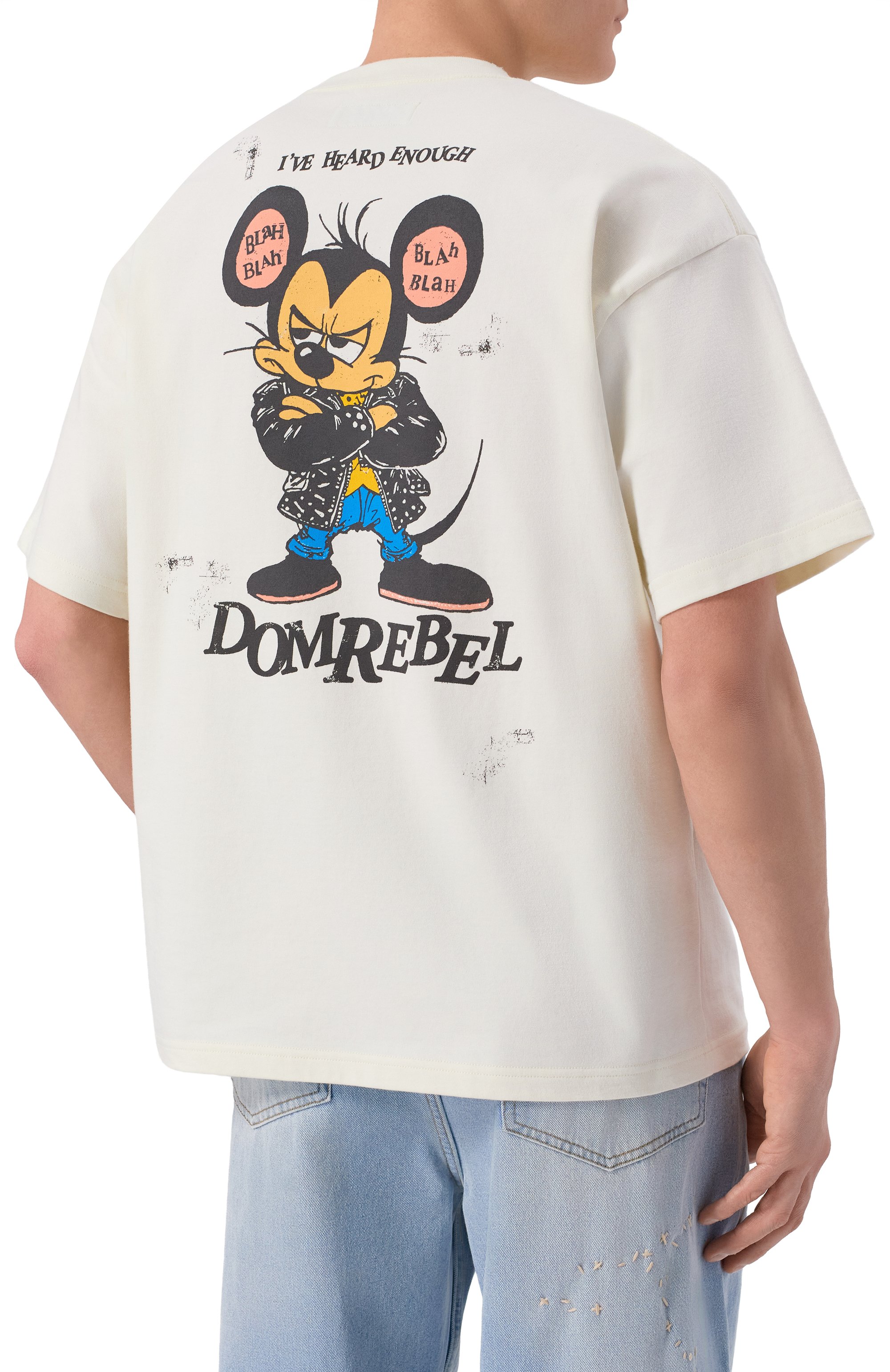 Хлопковая футболка DOMREBEL кремового цвета по цене 23900 руб., арт. M BLABLA/T-SHIRT, фото 4 Хлопковая футболка DOMREBEL, арт. M BLABLA/T-SHIRT, фото 4