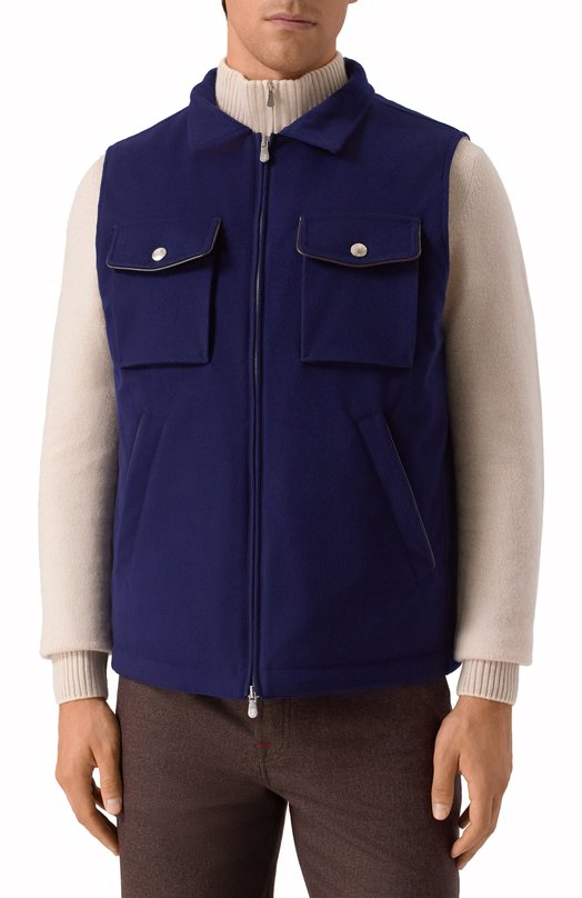 Шерстяной жилет Brunello Cucinelli MM4701646 Синий  MM4701646 Фото 6