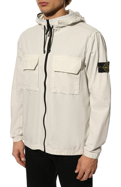 Хлопковая куртка STONE ISLAND кремового цвета по цене 47900 руб., арт. 7615122WN, фото 3 Хлопковая куртка STONE ISLAND, арт. 7615122WN, фото 3