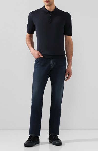 Замшевые кеды LANVIN темно-синего цвета по цене 45350 руб., арт. FM-SKDBB1-ANAM-P16, фото 2 Замшевые кеды LANVIN, арт. FM-SKDBB1-ANAM-P16, фото 2