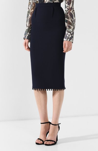 Шерстяная юбка-карандаш ROLAND MOURET синего цвета по цене 82350 руб., арт. PS19/S4134/F0248, фото 3 Шерстяная юбка-карандаш ROLAND MOURET, арт. PS19/S4134/F0248, фото 3