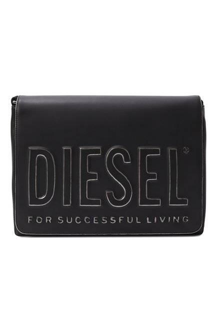Мужская сумка dsl 3d DIESEL черного цвета, арт. X10234/P8078 | Фото 1 (Размер: medium; Материал сплава: Проставлено; Ремень/цепочка: На ремешке; Драгоценные камни: Проставлено; Материал: Экокожа)