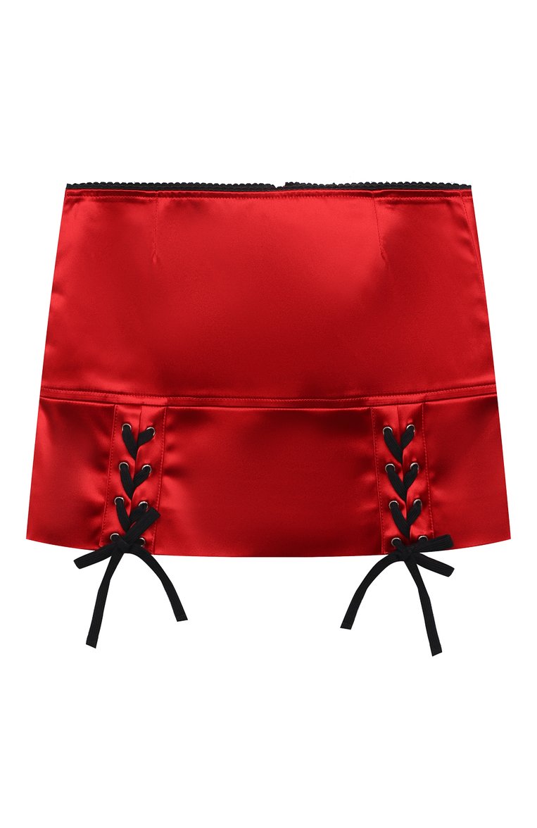 Детская юбка DOLCE & GABBANA красного цвета, арт. L54I84/FURAD/2-6 | Фото 1 (Материал внешний: Синтетический материал; Материал подклада: Шелк; Нос: Не проставлено; Автоматизация состава: Проставлено)