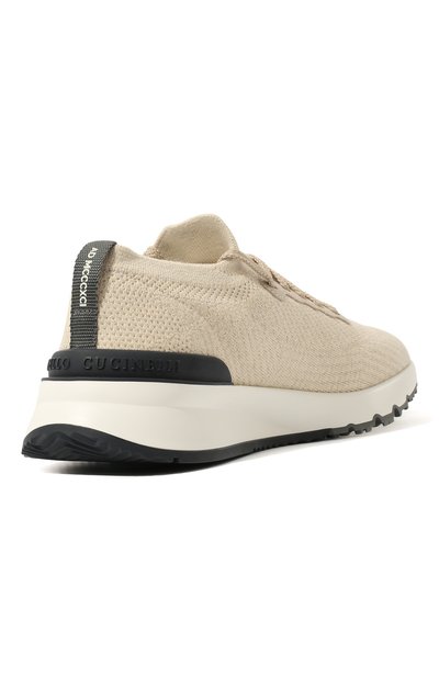 Текстильные кроссовки BRUNELLO CUCINELLI светло-бежевого цвета по цене 127000 руб., арт. MZUPMB0252, фото 5 Текстильные кроссовки BRUNELLO CUCINELLI, арт. MZUPMB0252, фото 5