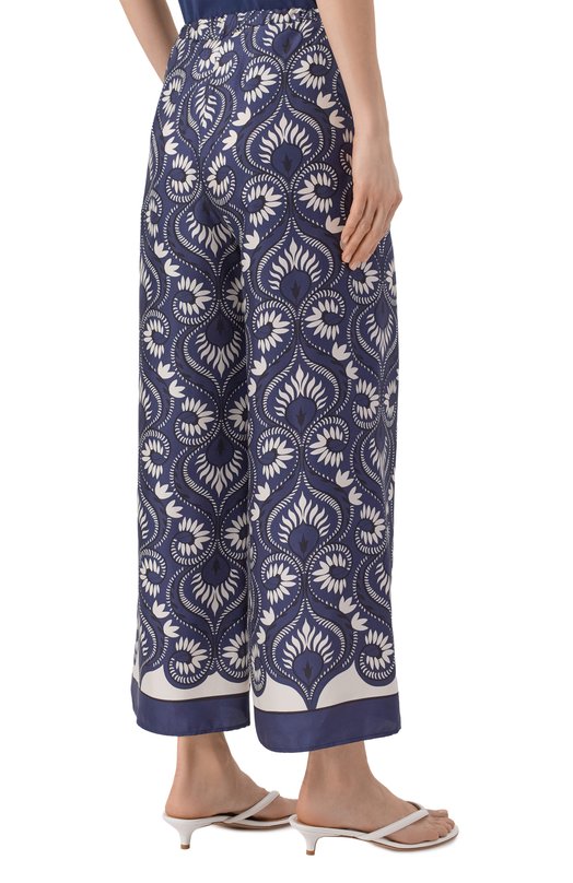 Шелковые брюки Weekend Max Mara WKD0TTIC0 Синий  WKD0TTIC0 Фото 4