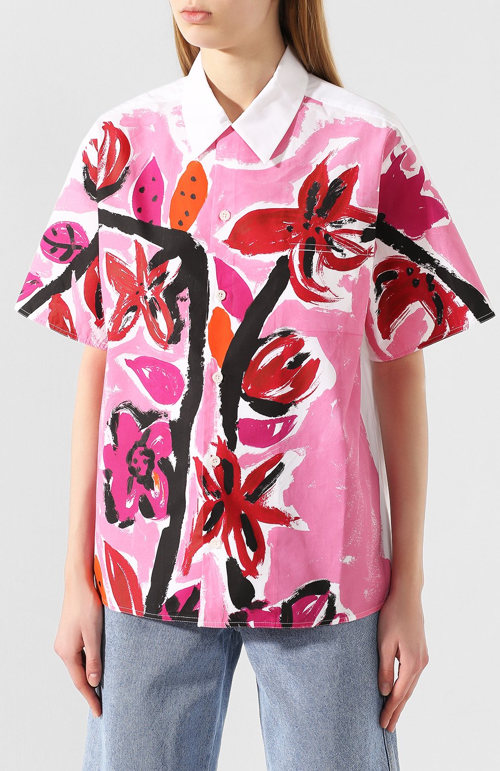 Хлопковая рубашка MARNI розового цвета по цене 59950 руб., арт. CAMAW49P13/SCQ72, фото 3 Хлопковая рубашка MARNI, арт. CAMAW49P13/SCQ72, фото 3