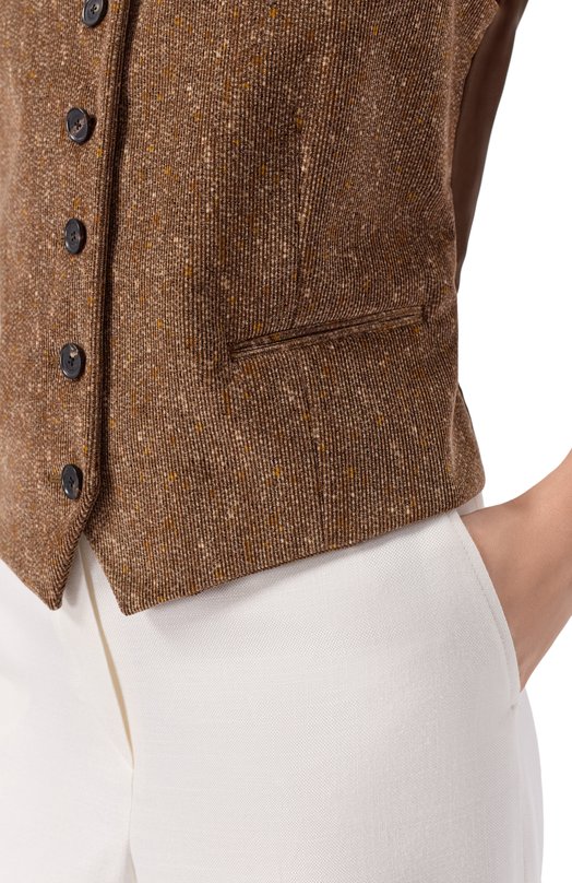 Хлопковый жилет Loro Piana FA04098 Коричневый  FA04098 Фото 5