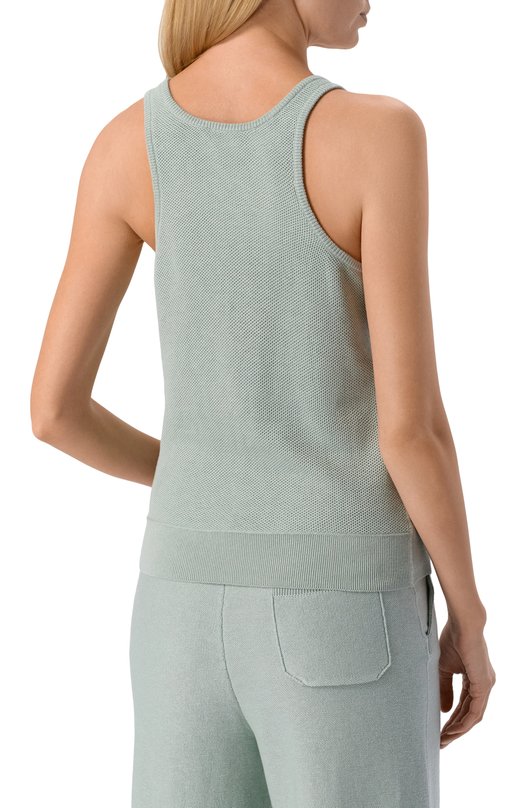 Топ из шелка и хлопка MVST WS61-606MU Зелёный  WS61-606MU Фото 4