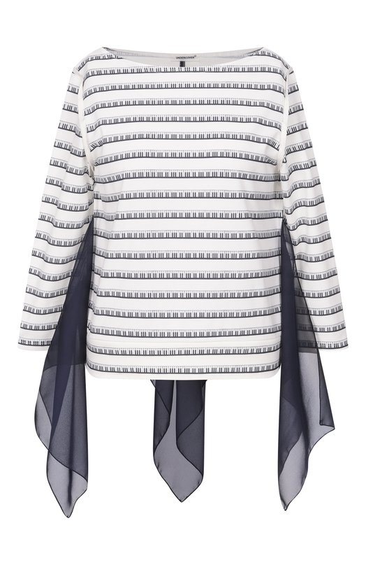 Хлопковый лонгслив Undercover UP1F1808 Белый UP1F1808