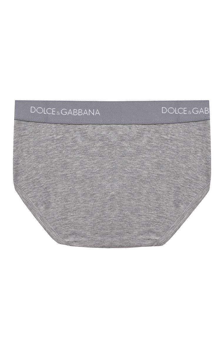 Детские комплект из двух брифов DOLCE & GABBANA серого цвета, арт. L4U700/0YG09 | Фото 3 (Материал внешний: Хлопок; Рукава: Короткие; Статус проверки: Проверена категория; Драгоценные камни: Проставлено; Материал сплава: Проставлено; Ювелирные украшения: Назначено; Ростовка одежда: 10 - 11 лет | 140 - 146см, 12 лет | 152 см, 2 года | 92 см, 3 года | 98 см, 4 года | 104 см, 6 лет | 116 см, 8 лет | 128 см)