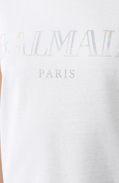 Хлопковая футболка с логотипом бренда BALMAIN, арт. PF01000/I015, фото 5
