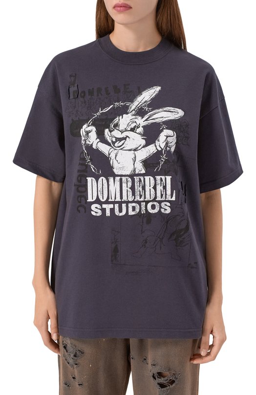 Хлопковая футболка DOMREBEL BUNWIRE T-SHIRT Чёрный  BUNWIRE T-SHIRT Фото 3