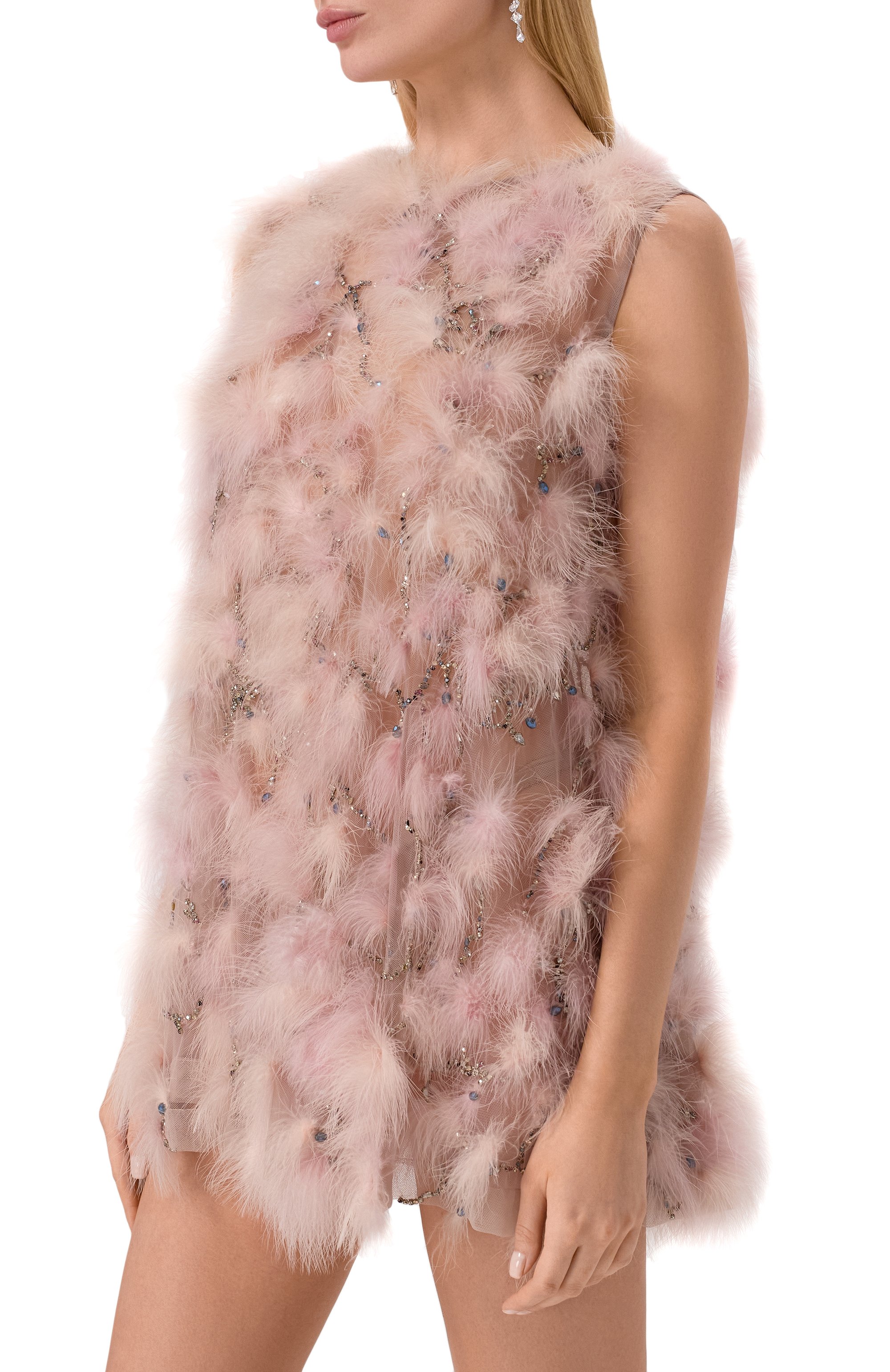 Платье с отделкой перьями GOOROO, арт. DE013-9000-106-FW23/24, фото 3