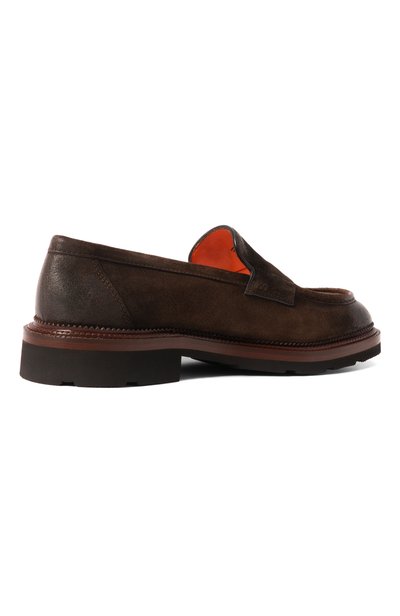 Замшевые лоферы SANTONI коричневого цвета по цене 99500 руб., арт. MCCG18357JL4GV0E, фото 4 Замшевые лоферы SANTONI, арт. MCCG18357JL4GV0E, фото 4