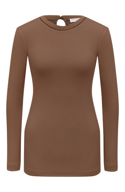 Женская хлопковый лонгслив BRUNELLO CUCINELLI, арт. MPTC8BJ300