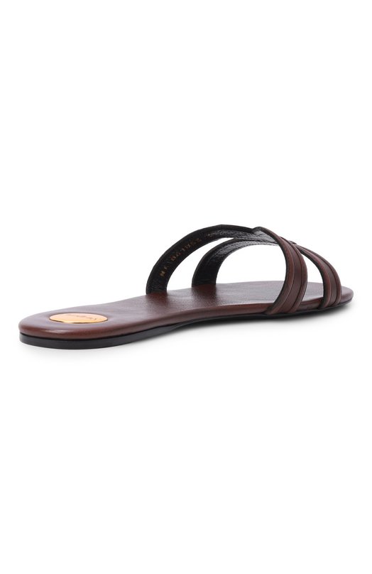 Кожаные шлепанцы Mabrouka Saint Laurent 861853/25V00 Коричневый  861853/25V00 Фото 5