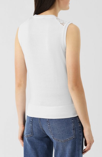 Кружевной топ из смеси шелка и хлопка DOLCE & GABBANA, арт. FX183T/JAMJN, фото 4