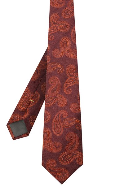 Шелковый галстук CANALI оранжевого цвета по цене 11500 руб., арт. 18/HJ02880, фото 2 Шелковый галстук CANALI, арт. 18/HJ02880, фото 2