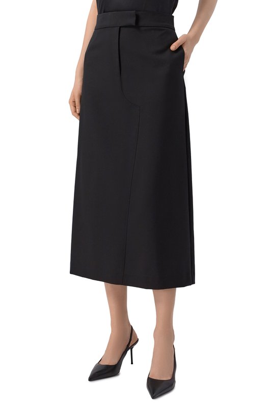 Шерстяная юбка Officine Generale S26WSKT150 Чёрный  S26WSKT150 Фото 3