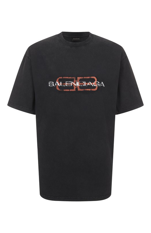 Хлопковая футболка Balenciaga 764235/TTVD6 Чёрный 764235/TTVD6