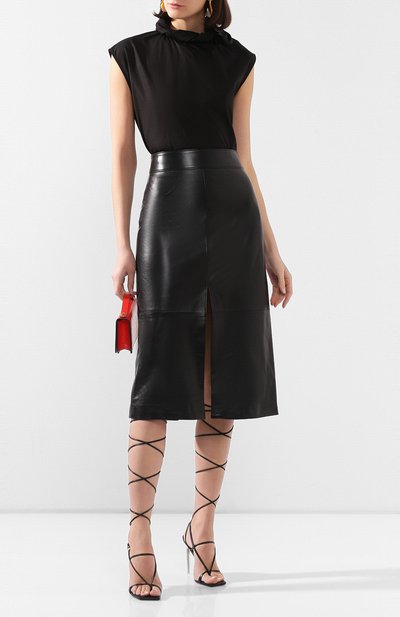 Кожаная юбка GIVENCHY черного цвета по цене 232000 руб., арт. BW40E960JK, фото 2 Кожаная юбка GIVENCHY, арт. BW40E960JK, фото 2