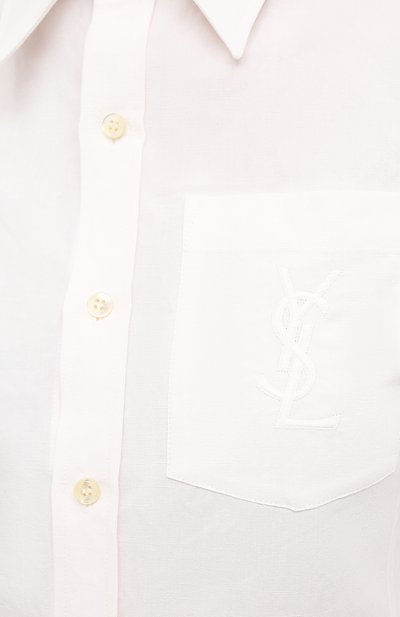 Рубашка из смеси льна и хлопка SAINT LAURENT, арт. 671299/Y3D50, фото 5