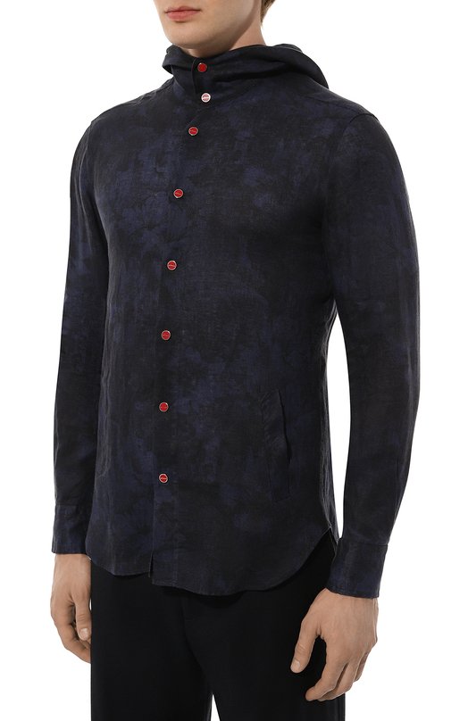Льняная рубашка Kiton UMCMARH08868 Синий  UMCMARH08868 Фото 3