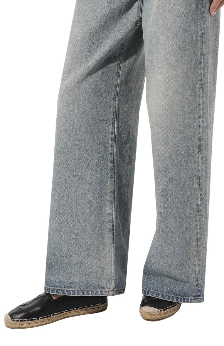 Кожаные эспадрильи espadrille SAINT LAURENT, арт. 458573/AAALP, фото 1