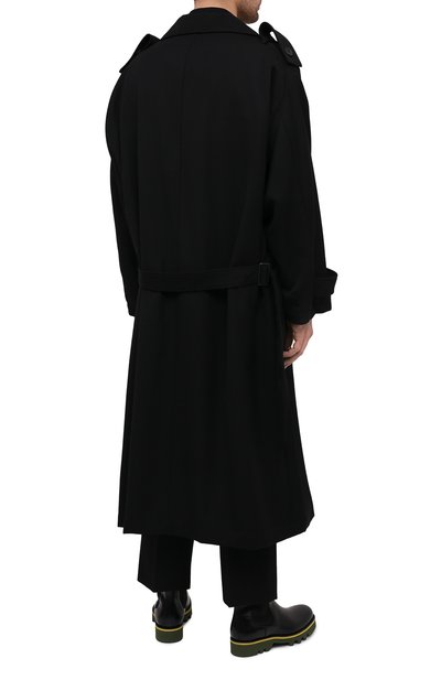 Шерстяной тренч YOHJI YAMAMOTO черного цвета по цене 290000 руб., арт. HR-C19-821, фото 4 Шерстяной тренч YOHJI YAMAMOTO, арт. HR-C19-821, фото 4