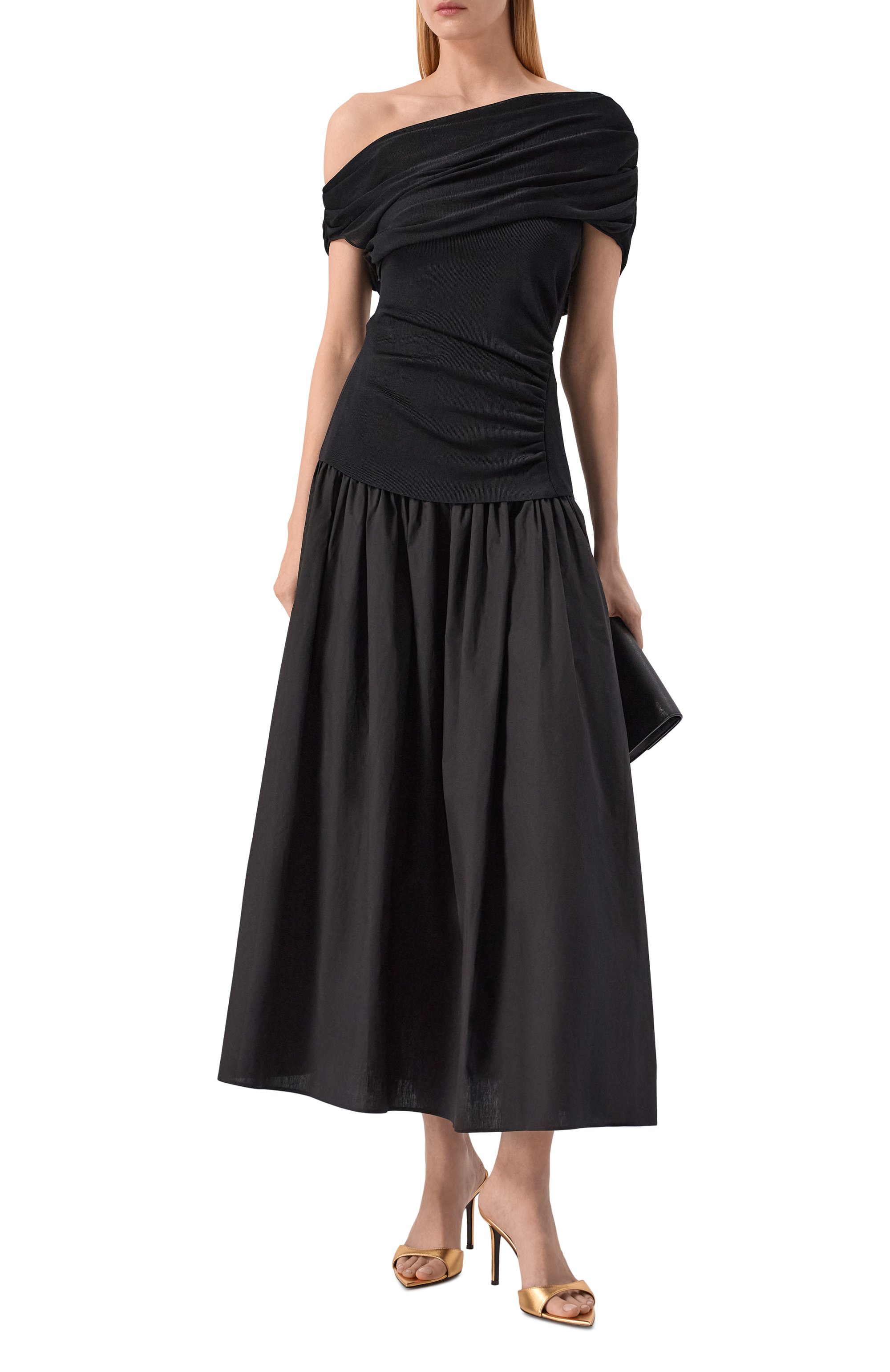 Платье из вискозы и хлопка SELF-PORTRAIT черного цвета по цене 84900 руб., арт. RS26108MB, фото 2 Платье из вискозы и хлопка SELF-PORTRAIT, арт. RS26108MB, фото 2